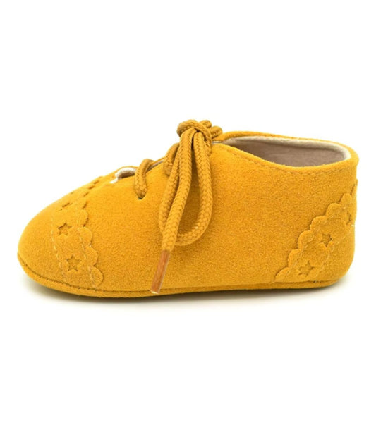 Baby Lace Up Suede Loafers Camel