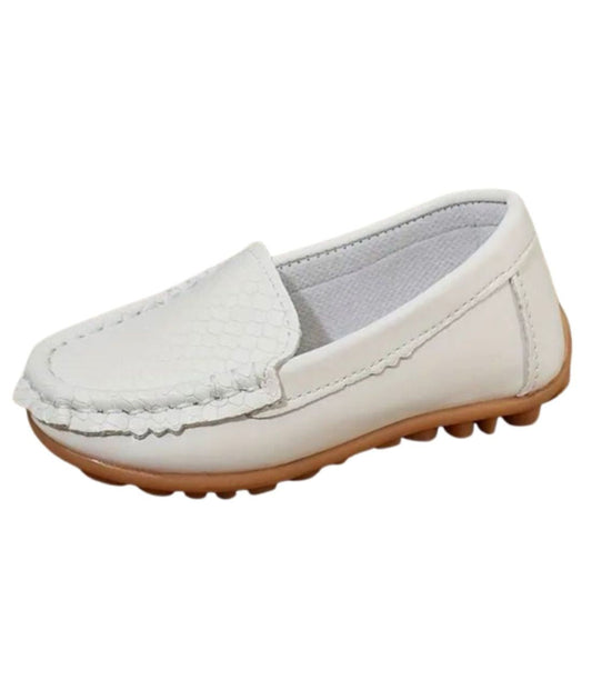 Men’s Driving Leather Loafers Off White