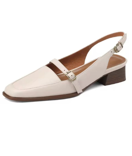 Women’s Low Heel Patent Leather Loafers Sand Beige