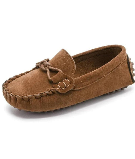 Kids’ Driving Suede Loafers Coffee Brown