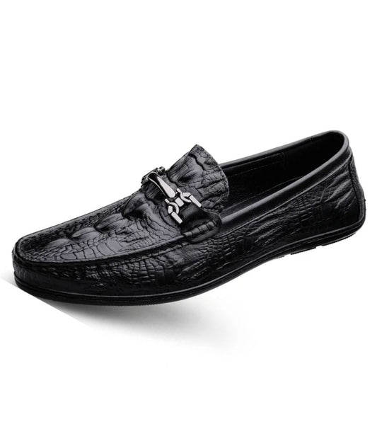 Men’s Platform Leather Loafers Deep Black
