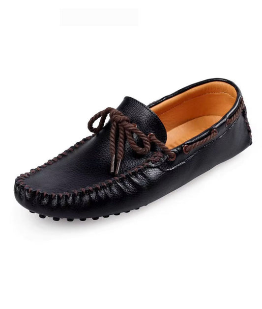 Men’s Driving Leather Loafers Deep Black