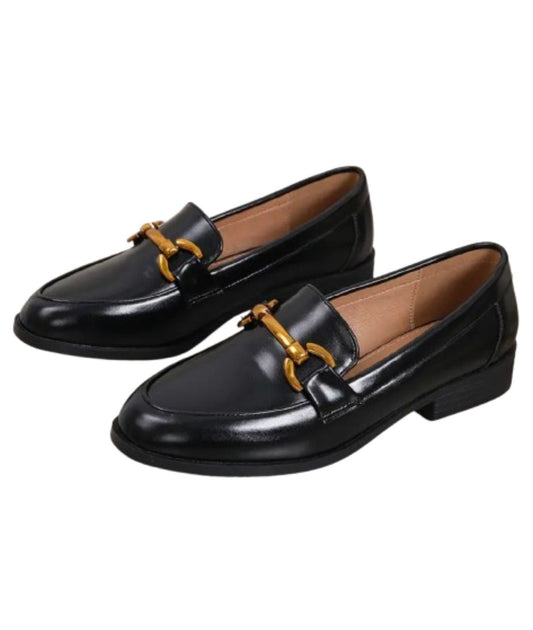 Women’s Horsebit Patent Leather Loafers Deep Black