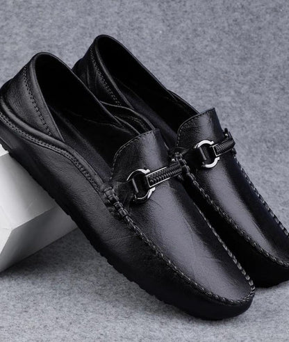 Men’s Slip On Leather Loafers Deep Black