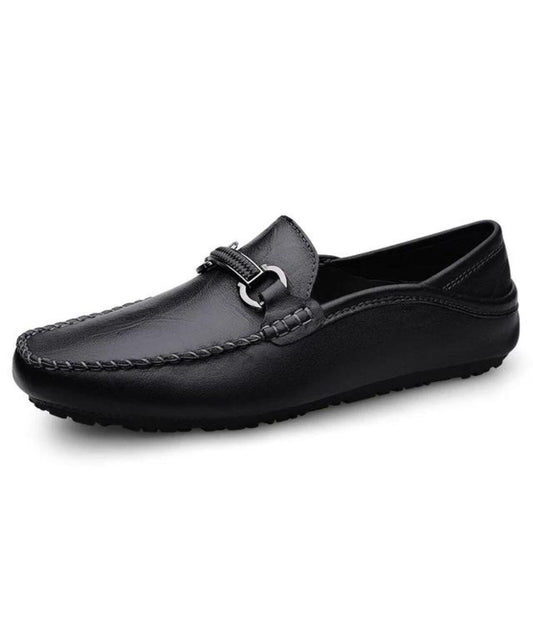 Men’s Slip On Leather Loafers Deep Black
