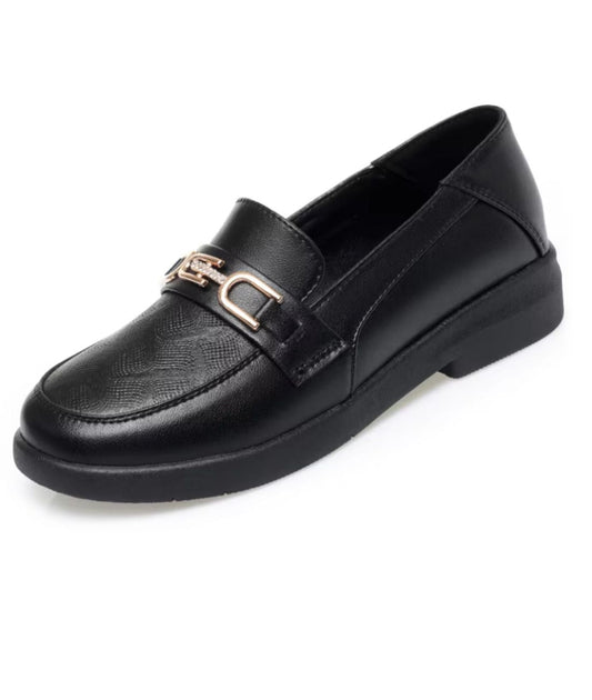 Women’s Slip On Patent Leather Loafers Deep Black