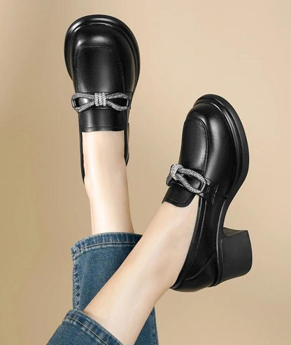 Women’s Chunky Leather Loafers Deep Black