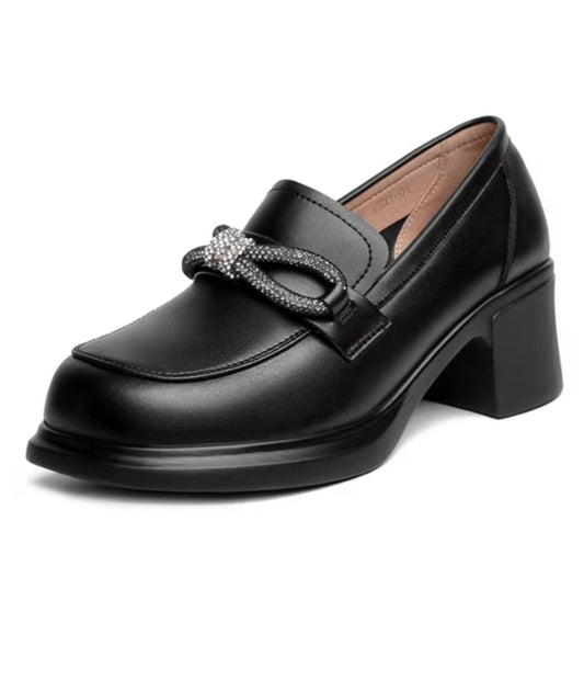 Women’s Chunky Leather Loafers Deep Black