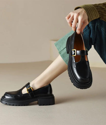 Women’s Chunky Patent Leather Loafers Deep Black