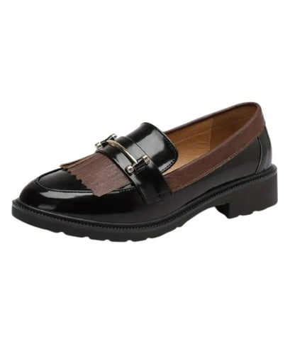Women’s Slip On Patent Leather Loafers Coffee Brown