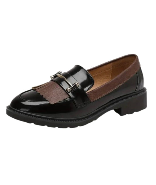 Women’s Slip On Patent Leather Loafers Coffee Brown