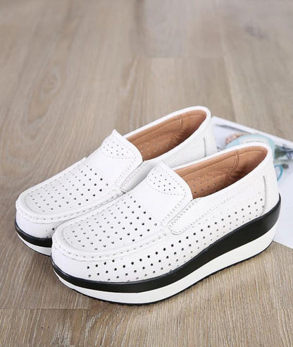 Women’s Platform Patent Leather Loafers Off White