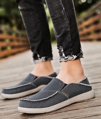 Men’s Slip On Patent Leather Loafers Grey