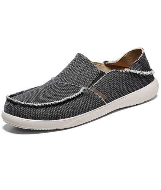Men’s Slip On Patent Leather Loafers Grey