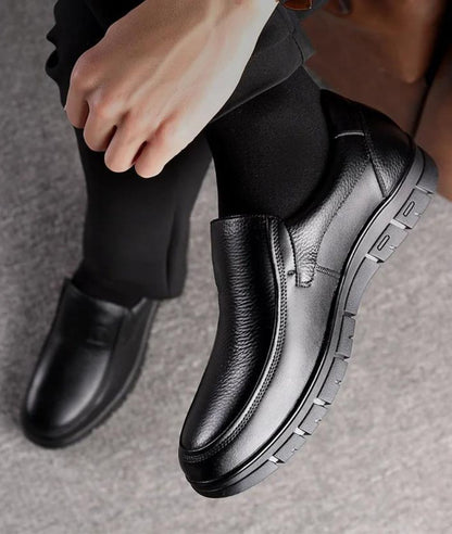 Men’s Slip On Patent Leather Loafers Deep Black