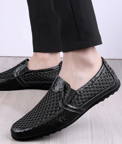 Men’s Slip On Leather Loafers Deep Black
