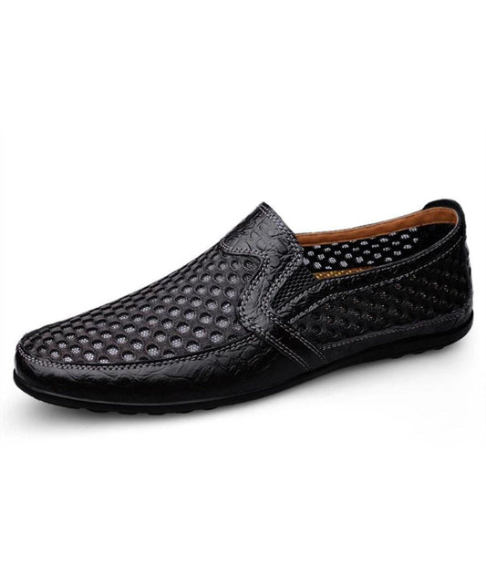 Men’s Slip On Leather Loafers Deep Black