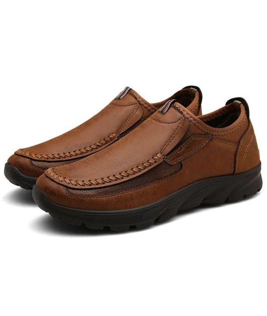 Men’s Slip On Leather Loafers Coffee Brown