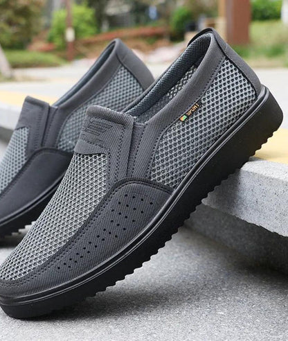 Men’s Slip On Patent Leather Loafers Grey