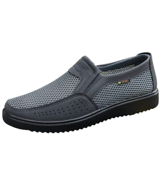 Men’s Slip On Patent Leather Loafers Grey