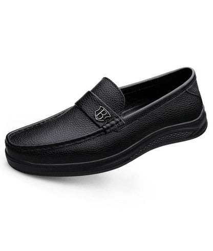 Men’s Slip On Toe Patent Leather Loafers Deep Black