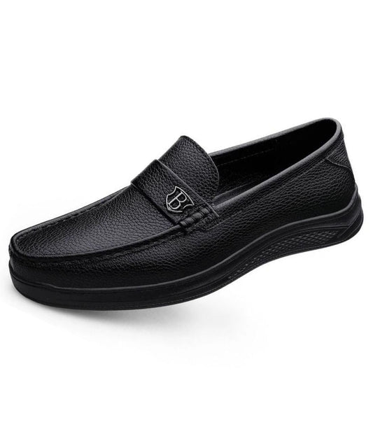Men’s Slip On Toe Patent Leather Loafers Deep Black