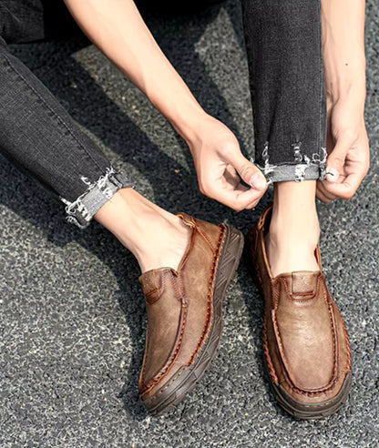 Men’s Slip On Patent Leather Loafers in Deep Black