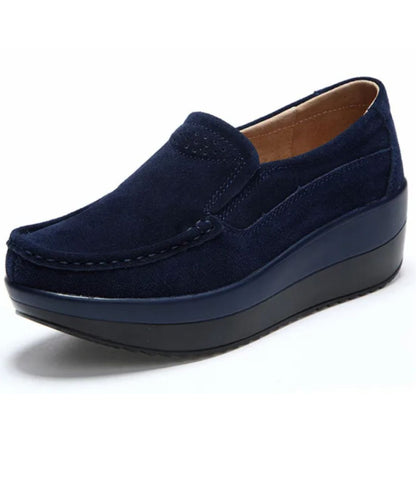 Women’s Platform Suede Loafers Navy