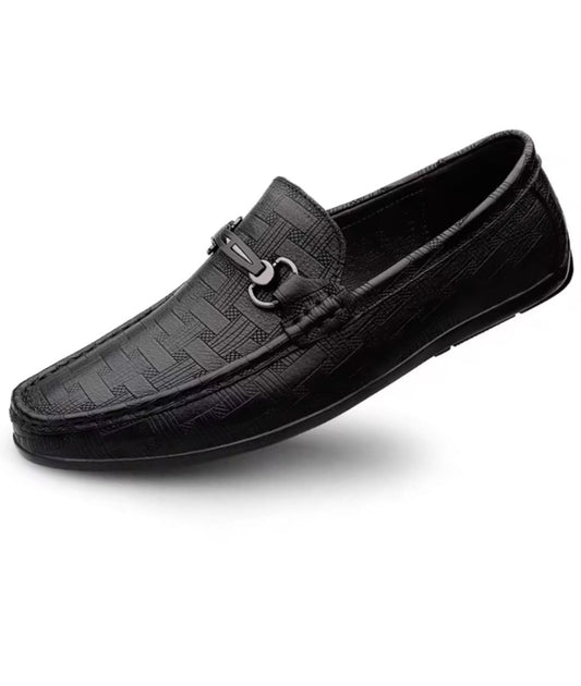 Men’s Horsebit Patent Leather Loafers Deep Black