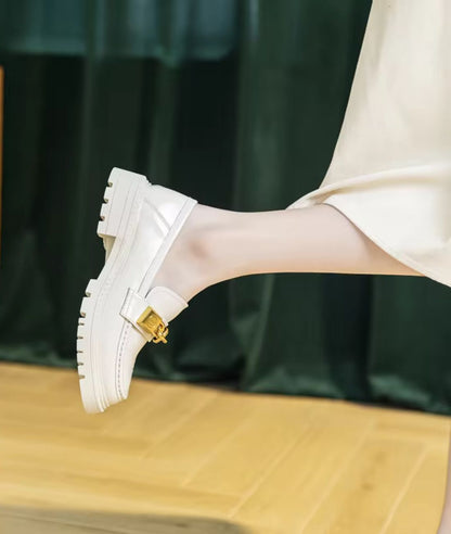 Women’s Chunky Patent Leather Loafers Off White