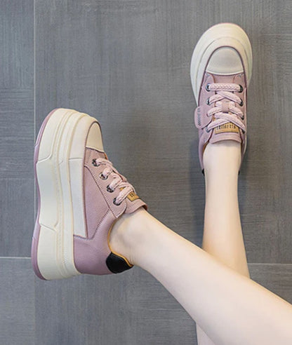 Women’s Platform Patent Leather Loafers Cream