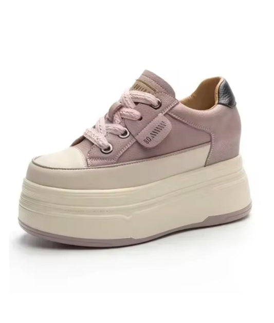 Women’s Platform Patent Leather Loafers Cream