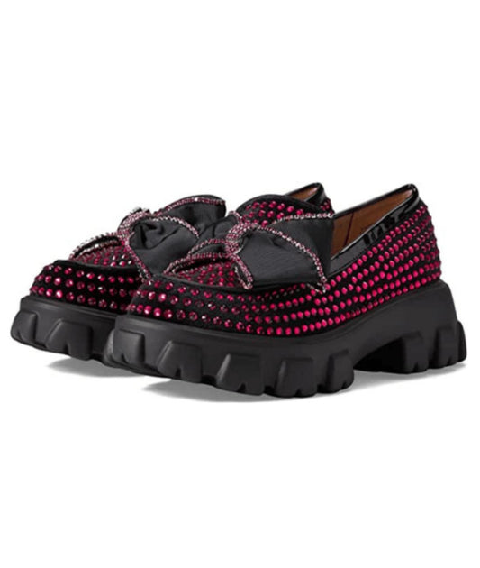 Women’s Platform Patent Leather Loafers Deep Black