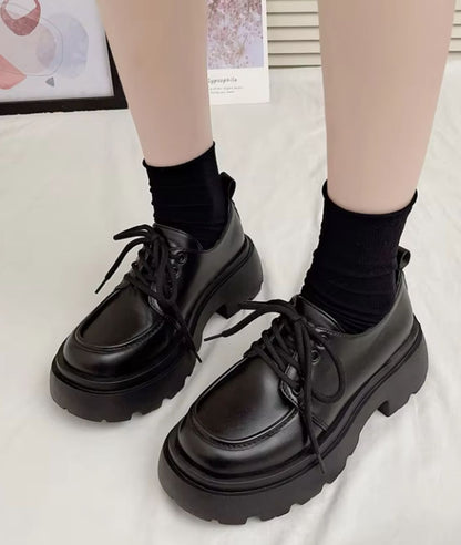 Women’s Platform Patent Leather Loafers Deep Black