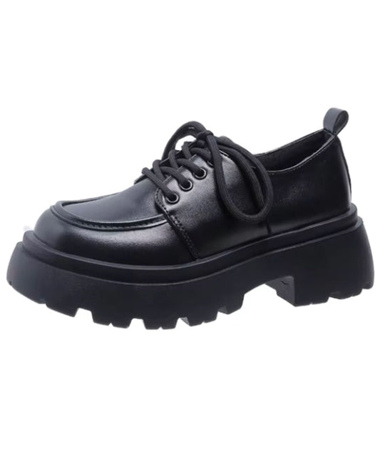 Women’s Platform Patent Leather Loafers Deep Black