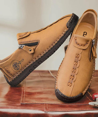 Men’s Slip On Leather Loafers Cognac Brown