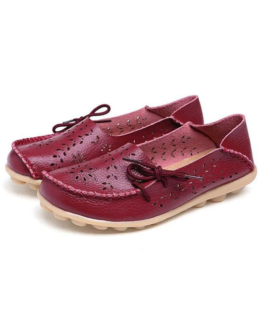 Women’s Slip On Patent Leather Loafers Vermilion Red