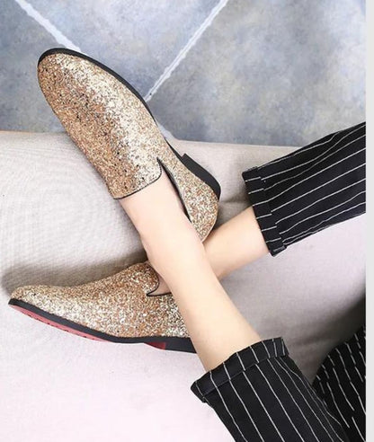 Men’s Platform Synthetic Leather Loafers Deep Black