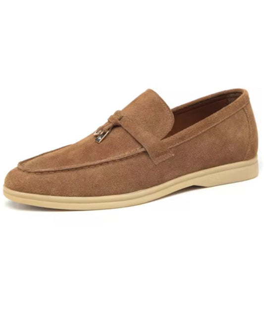 Men’s Tassel Suede Loafers Coffee Brown