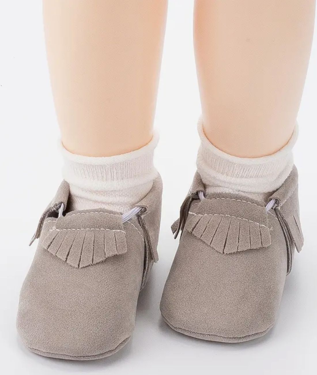 Baby Platform Suede Loafers in Super Soft Grey
