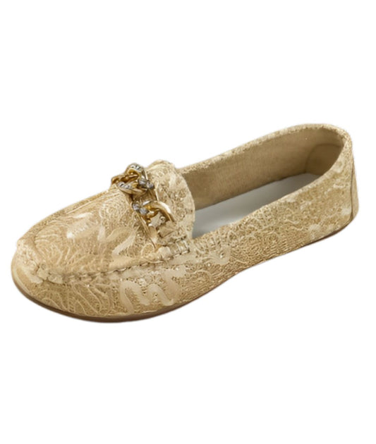 Women’s Platform Leather Loafers Sand Beige