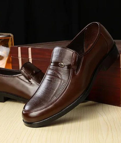 Men’s Slip On Leather Loafers Coffee Brown