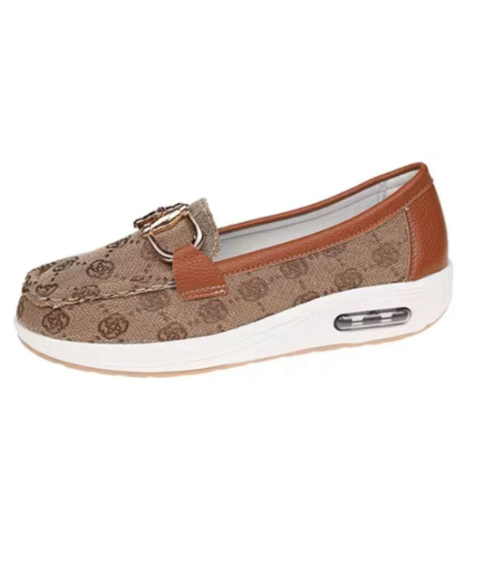 Women’s Platform Leather Loafers Coffee Brown