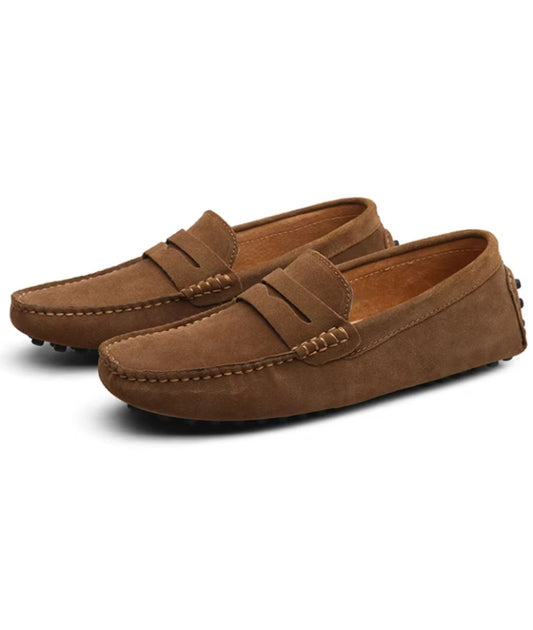 Men’s Driving Suede Loafers Coffee Brown