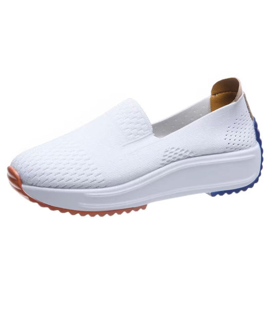 Women’s Slip On Patent Leather Loafers Off White