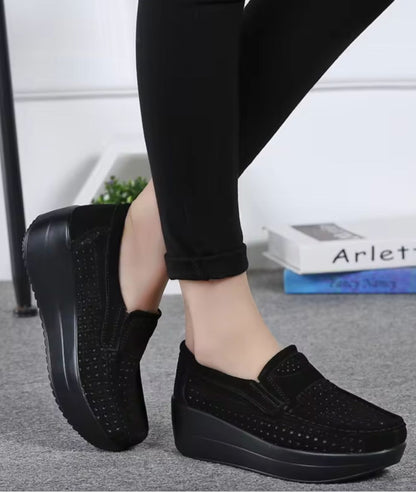 Women’s Slip On Patent Leather Loafers Deep Black