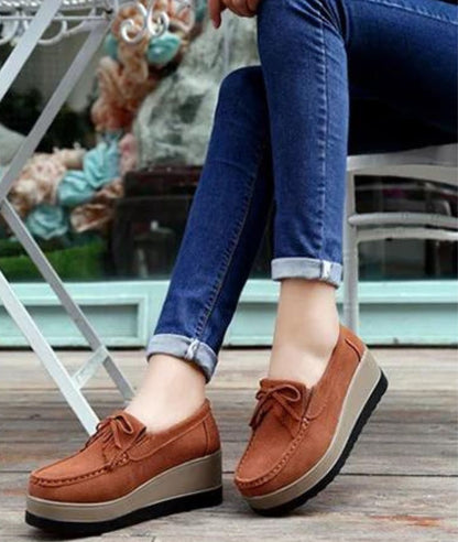 Women’s Slip On Patent Leather Loafers Cognac Brown