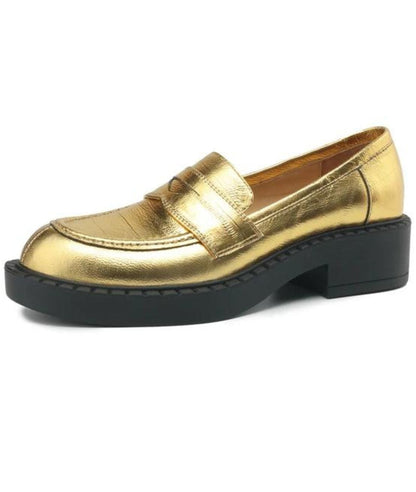 Women’s Chunky Patent Leather Loafers Deep Black