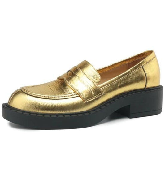 Women’s Chunky Patent Leather Loafers Deep Black