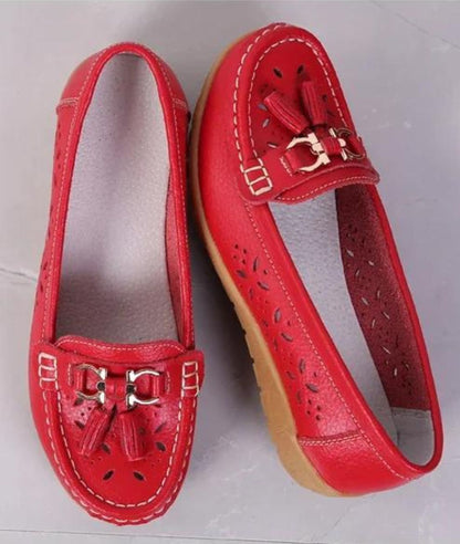Women’s Tassel Patent Leather Loafers Vermilion Red